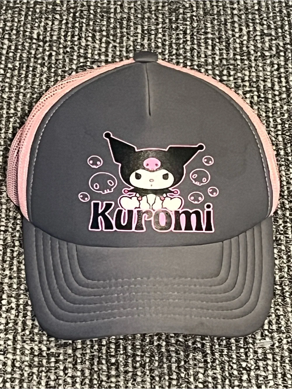 Pink and Gray Mesh Trucker Hat - Character Cap